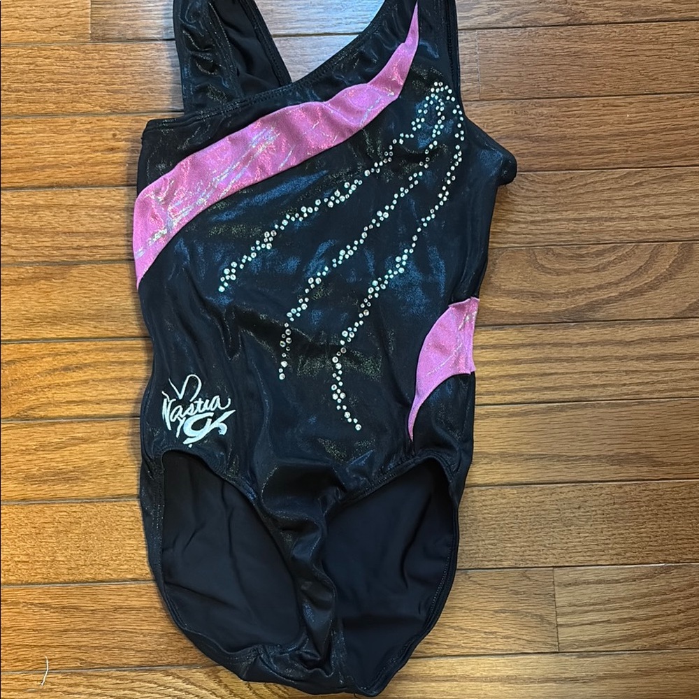 Adult XS gk Nastia Black and Pink gymnastics Leo